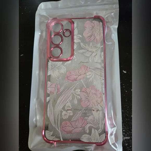 🌟NEW SAMSUNG GALAXY 24 PLUS FLORAL PHONE CASE IN PINK - Picture 1 of 1
